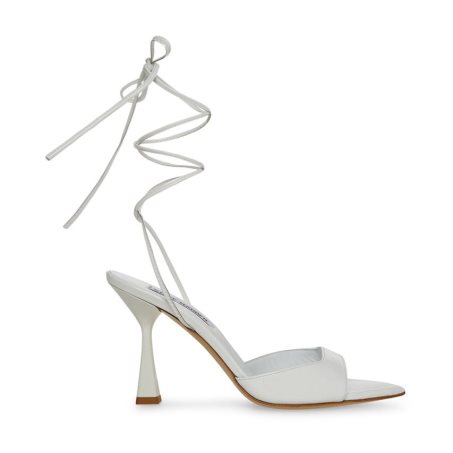 White Steve Madden Melina Patent Women's Heels Sandals | PH 7495UNB